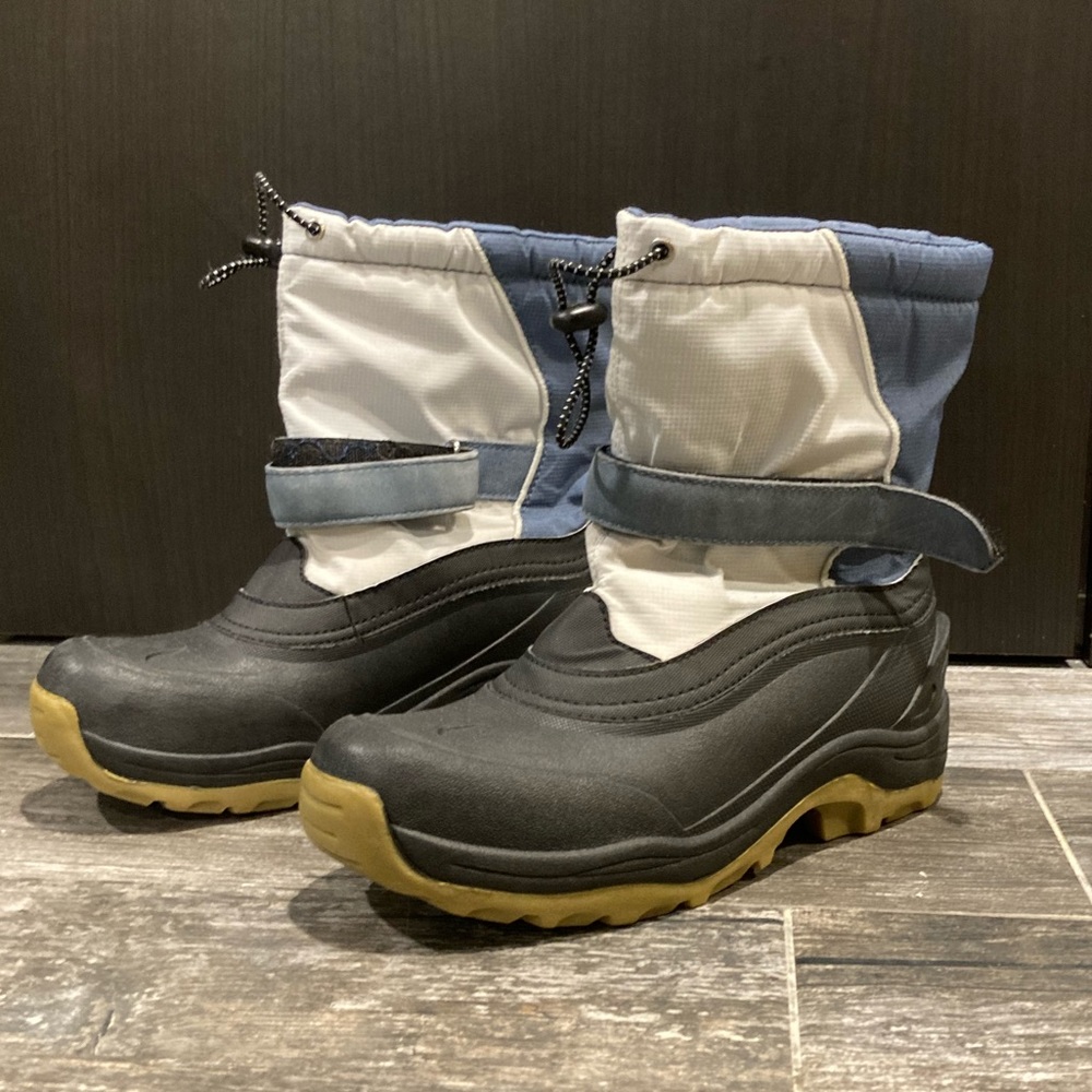 Lands’ End Youth Insulated Waterproof Velcro Snow Boots EUC sz 5